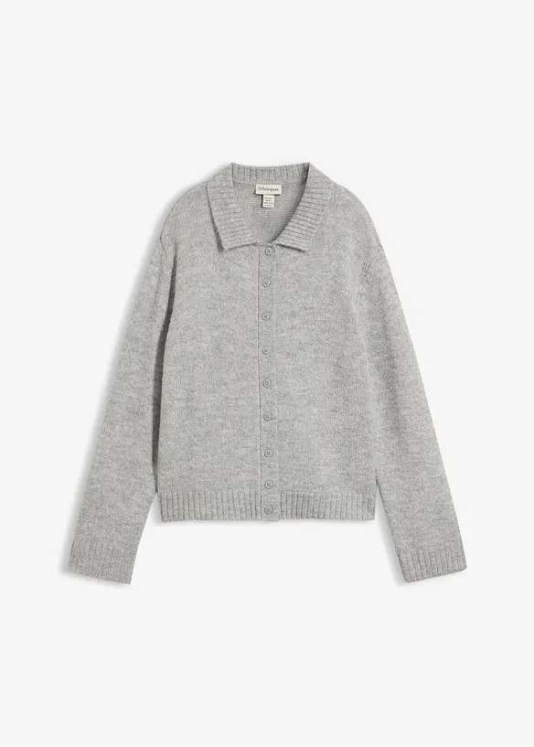 Strickjacke in grau von vorne - bonprix Strickjacke in grau von vorne - bonprix