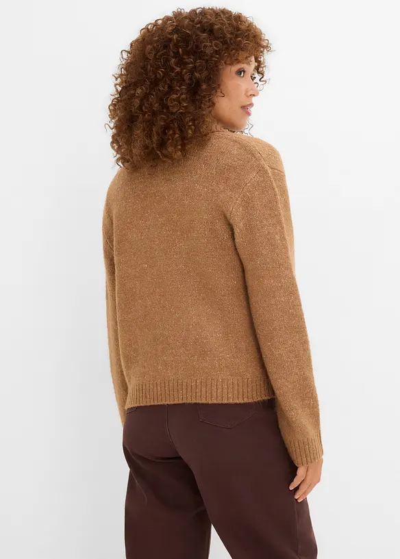 Strickjacke in braun von hinten (im Anschnitt) - bonprix Strickjacke in braun von hinten (im Anschnitt) - bonprix
