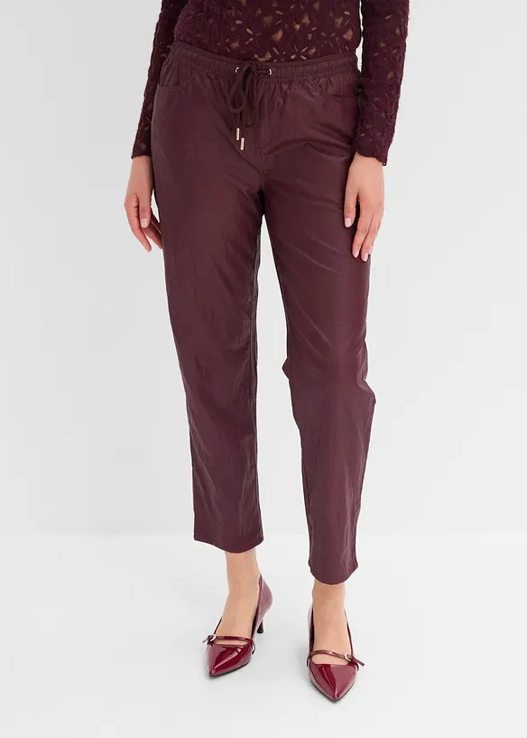 Lederimitat Schlupfhose mit Crash-Optik in rot von vorne - bonprix Lederimitat Schlupfhose mit Crash-Optik in rot von vorne - bonprix