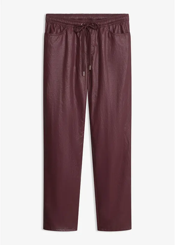 Lederimitat Schlupfhose mit Crash-Optik in rot von vorne - bonprix Lederimitat Schlupfhose mit Crash-Optik in rot von vorne - bonprix