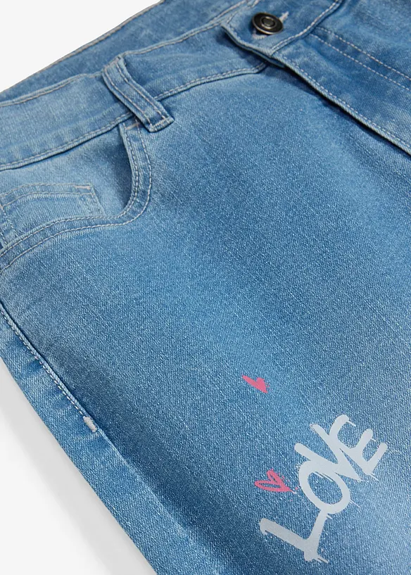 Wide-Leg-Jeans Mid Waist in blau - bonprix
