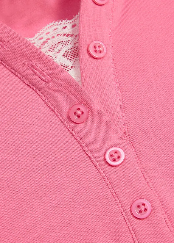 Henleyshirt 2-in-1 Look in pink - bonprix