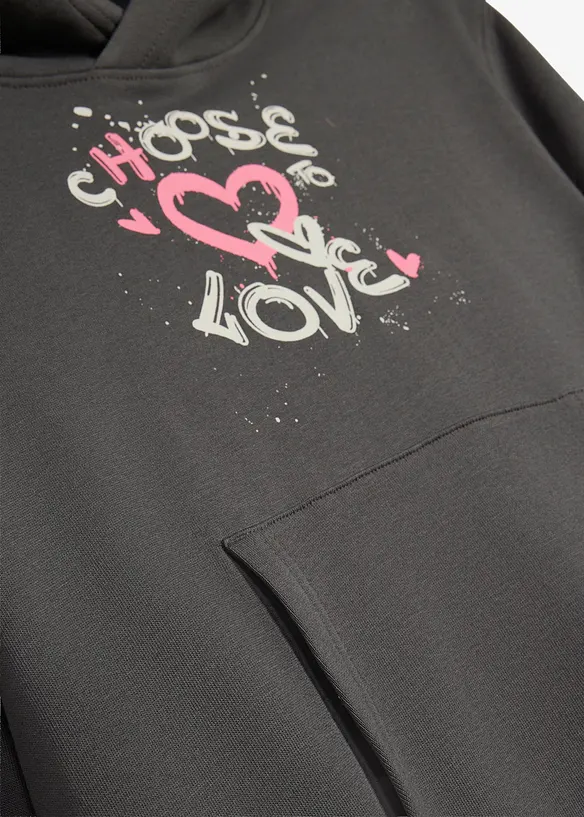 Hoodie aus weicher Bio-Baumwolle in grau - bonprix
