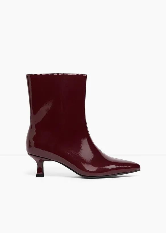 Stiefeletten in Lack-Optik in rot - bonprix