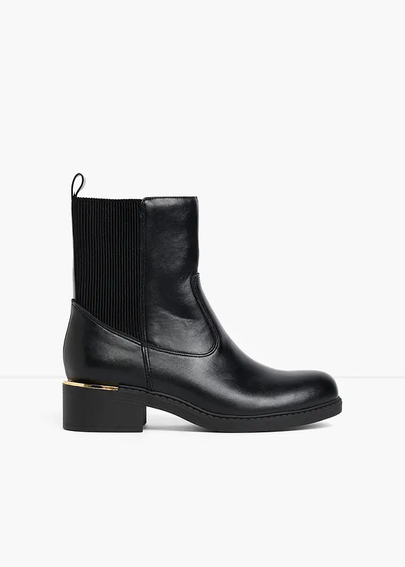 Boots mit Elastikeinsatz in schwarz - bonprix