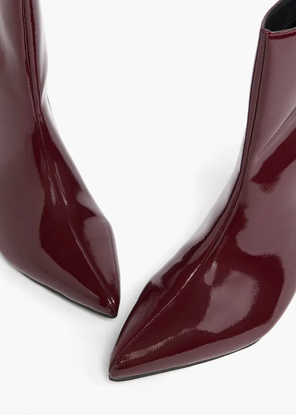 Stiefeletten in Lack-Optik in rot - bonprix