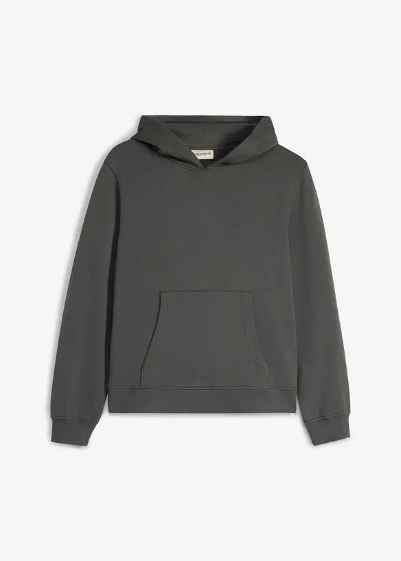 Hoodie aus weicher Bio Baumwolle in grau von vorne - bonprix Hoodie aus weicher Bio Baumwolle in grau von vorne - bonprix