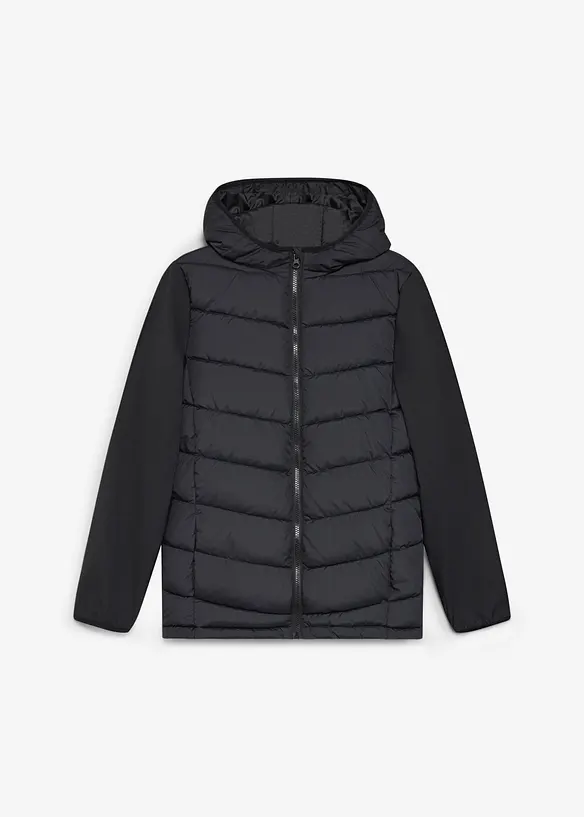 Leicht wattierte Übergangsjacke in schwarz von vorne - bonprix