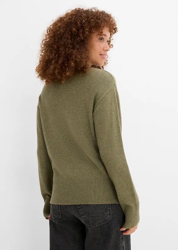 Pullover aus Viskose-Mix in grün von hinten (im Anschnitt) - bonprix Pullover aus Viskose-Mix in grün von hinten (im Anschnitt) - bonprix
