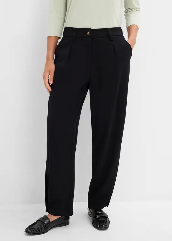 Barrel-Hose aus Viskose-Mix in schwarz von vorne - bonprix Barrel-Hose aus Viskose-Mix in schwarz von vorne - bonprix