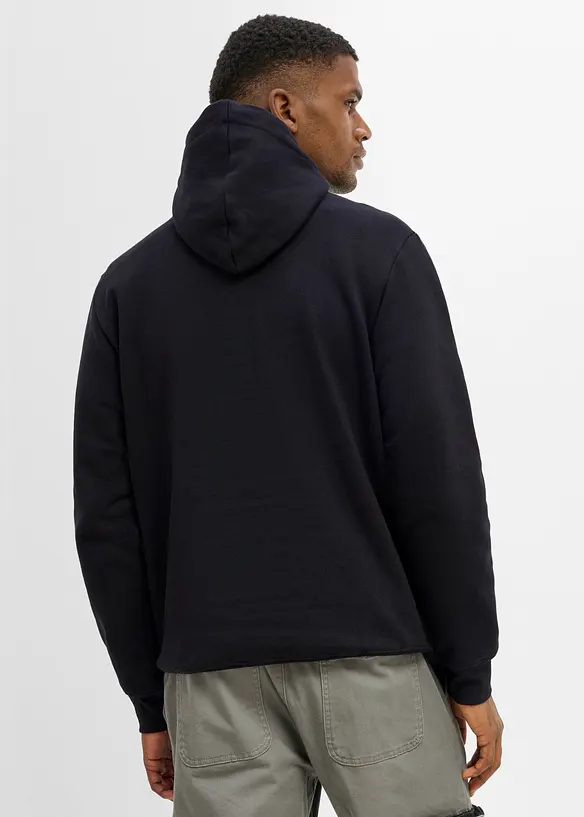 Hoodie aus weichem Baumwoll-Mix in schwarz von hinten (im Anschnitt) - bonprix