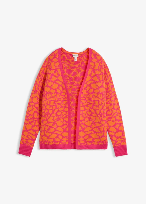 Weite Grobstrickjacke in orange von vorne - bonprix