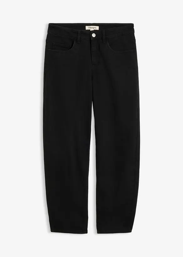 Barrel-Hose aus Baumwoll-Mix in schwarz von vorne - bonprix Barrel-Hose aus Baumwoll-Mix in schwarz von vorne - bonprix