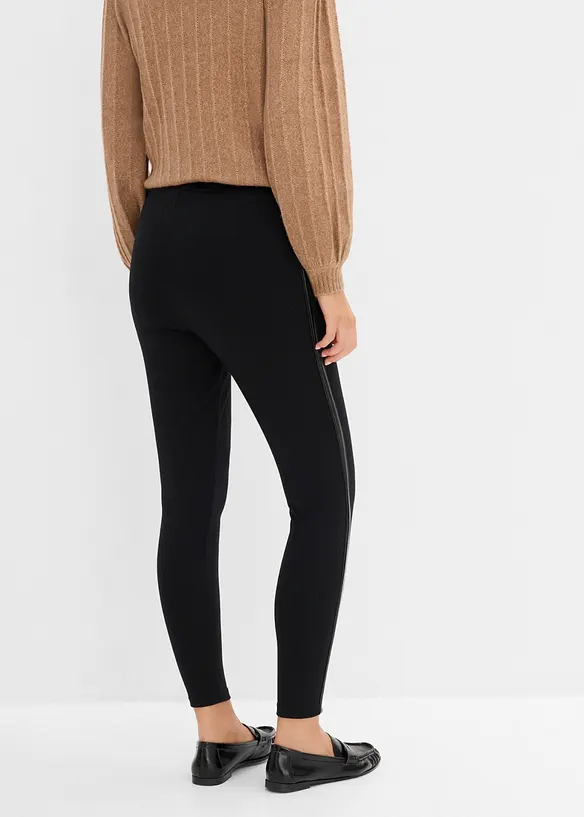 Leggings aus Punto di Roma in schwarz von hinten - bonprix