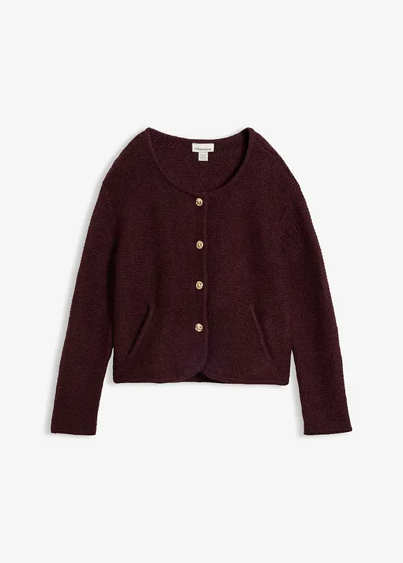 Weit geschnittene Strickjacke in rot von vorne - bonprix Weit geschnittene Strickjacke in rot von vorne - bonprix