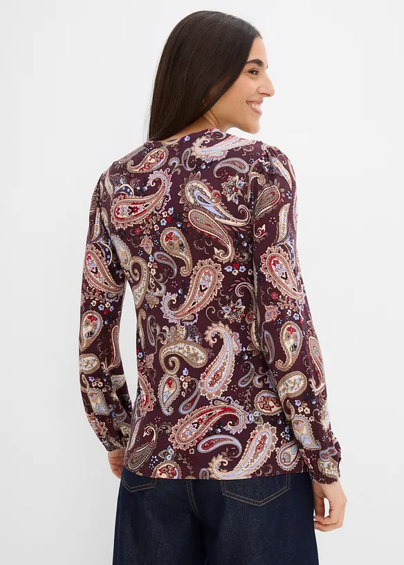 Langarmshirt aus softer Viskose in rot von hinten (im Anschnitt) - bonprix Langarmshirt aus softer Viskose in rot von hinten (im Anschnitt) - bonprix