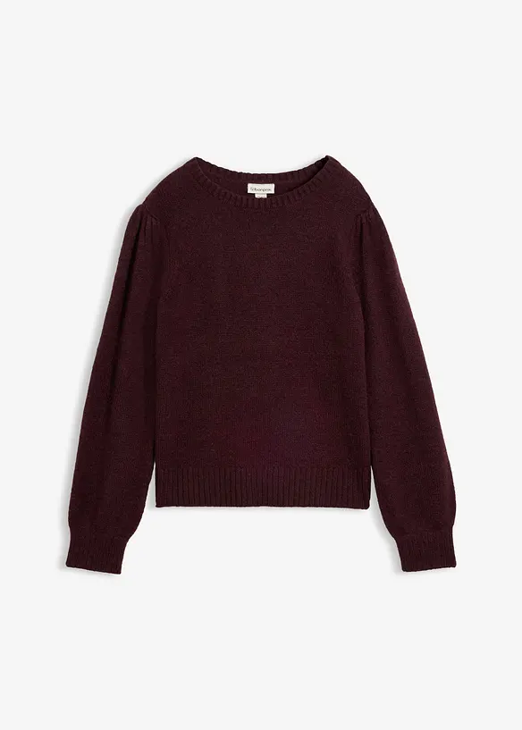 Pullover mit Puffärmel in rot von vorne - bonprix