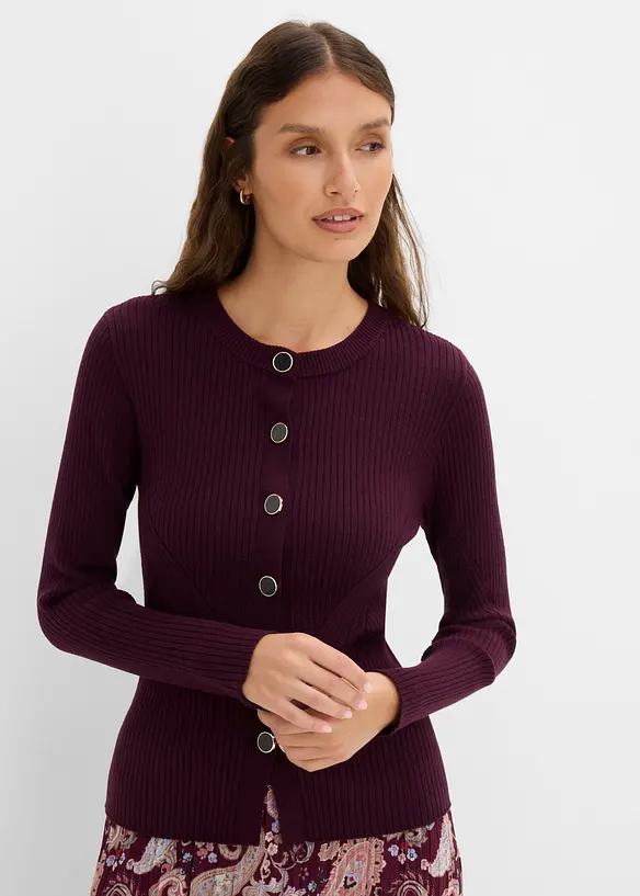 Feinstrickjacke aus Viskose-Mix in rot von vorne (im Anschnitt) - bonprix Feinstrickjacke aus Viskose-Mix in rot von vorne (im Anschnitt) - bonprix