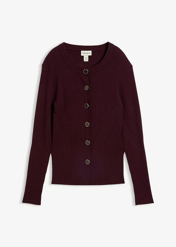Feinstrickjacke aus Viskose-Mix in rot von vorne - bonprix Feinstrickjacke aus Viskose-Mix in rot von vorne - bonprix