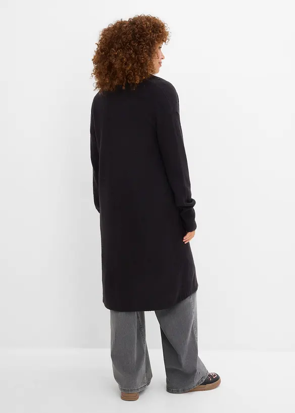 Longstrickjacke in schwarz von hinten (im Anschnitt) - bonprix Longstrickjacke in schwarz von hinten (im Anschnitt) - bonprix