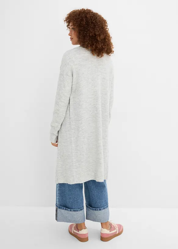 Longstrickjacke in grau von hinten (im Anschnitt) - bonprix Longstrickjacke in grau von hinten (im Anschnitt) - bonprix