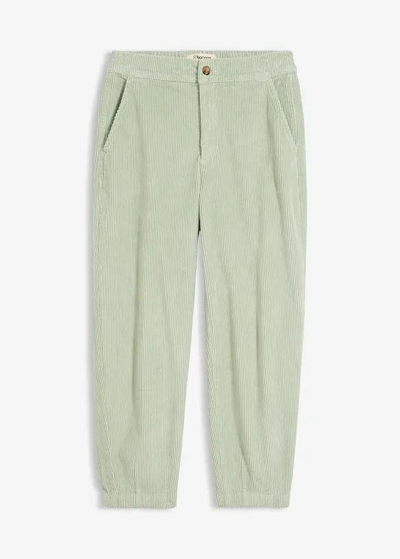 Cordhose in Barellform in grün von vorne - bonprix Cordhose in Barellform in grün von vorne - bonprix