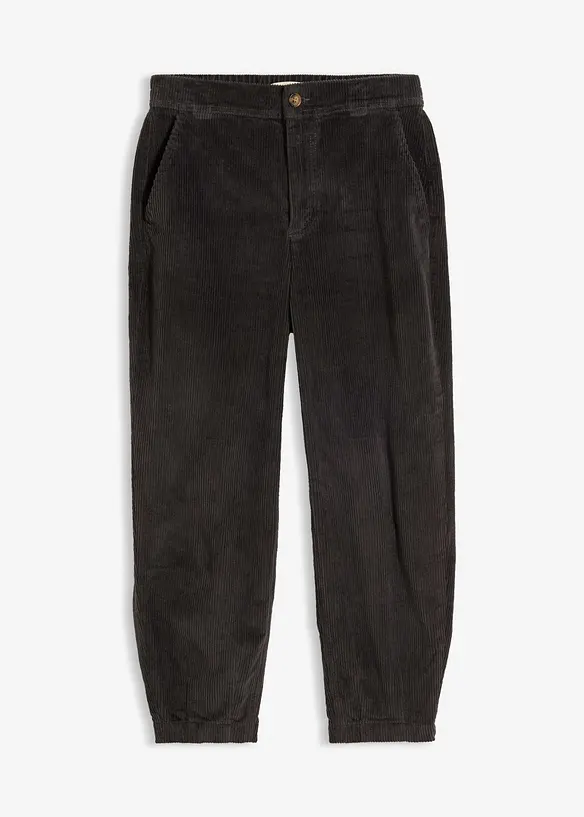 Cordhose in Barellform in grau von vorne - bonprix Cordhose in Barellform in grau von vorne - bonprix