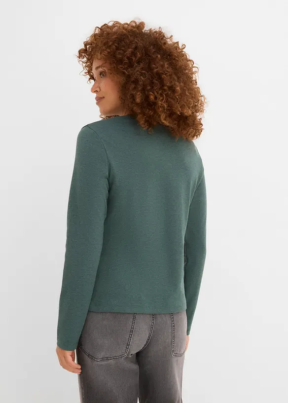 Langarmshirt aus purer Baumwolle in grün von hinten (im Anschnitt) - bonprix Langarmshirt aus purer Baumwolle in grün von hinten (im Anschnitt) - bonprix