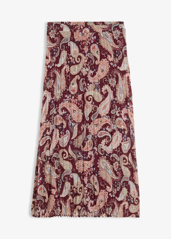 Chiffonrock mit Paisleyprint in rot von vorne - bonprix