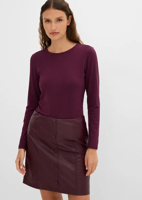 Langarmshirt aus softem Viskose-Mix in rot von vorne (im Anschnitt) - bonprix Langarmshirt aus softem Viskose-Mix in rot von vorne (im Anschnitt) - bonprix