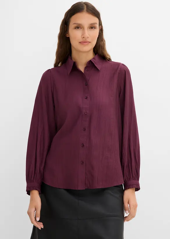 Bluse aus strukturiertem Viskose-Mix in rot von vorne (im Anschnitt) - bonprix Bluse aus strukturiertem Viskose-Mix in rot von vorne (im Anschnitt) - bonprix