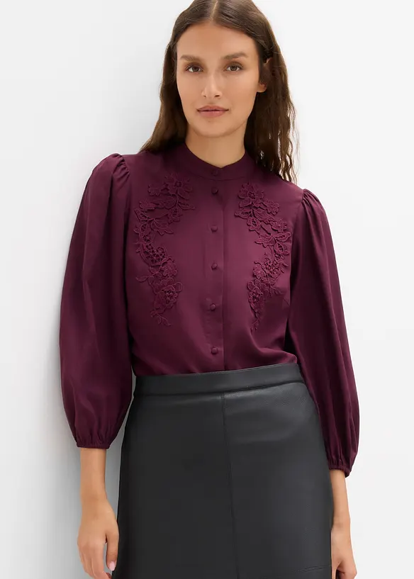 Bluse aus fließendem Lyocell-Mix in rot von vorne (im Anschnitt) - bonprix
