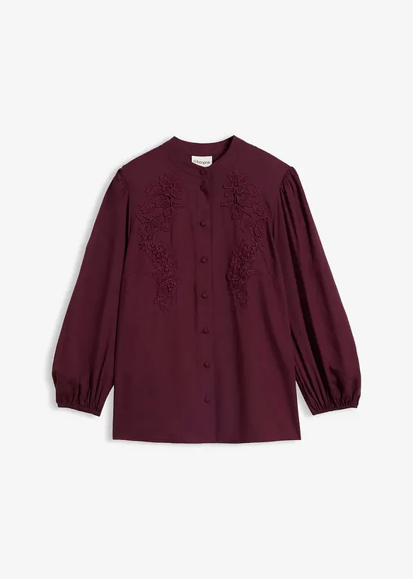 Bluse aus fließendem Lyocell-Mix in rot von vorne - bonprix