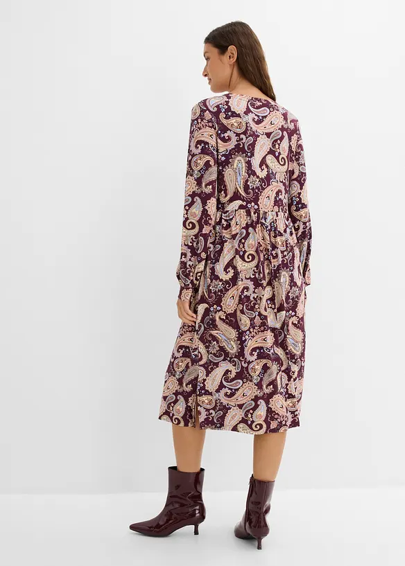 Jerseykleid aus softem Viskose-Mix in rot von hinten (Totalaufnahme) - bonprix