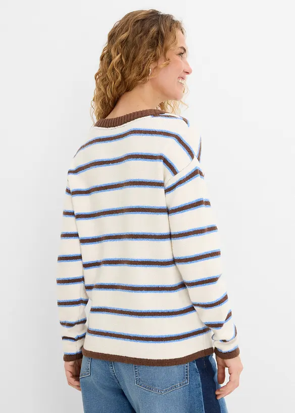 Pullover aus Baumwoll-Mix mit Bindelösung in weiß von hinten (im Anschnitt) - bonprix Pullover aus Baumwoll-Mix mit Bindelösung in weiß von hinten (im Anschnitt) - bonprix