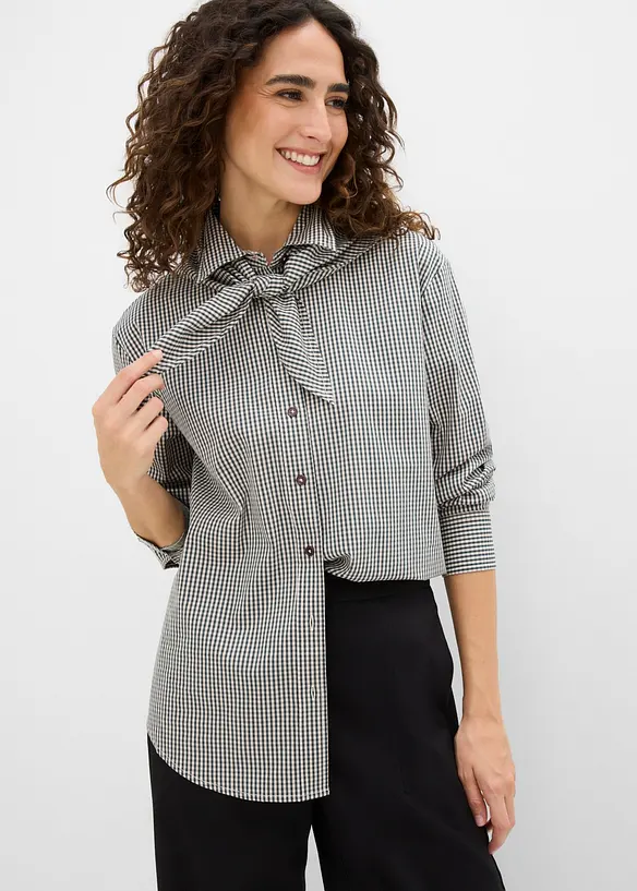 Bluse mit abnehmbarem Schaldetail in rot von vorne (im Anschnitt) - bonprix