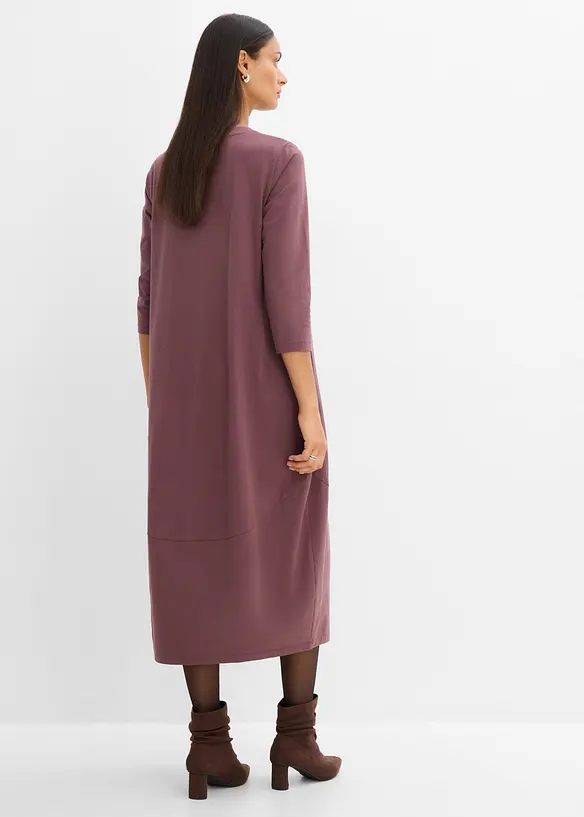 Shirtkleid aus elastischem Baumwoll-Mix in lila von hinten (Totalaufnahme) - bonprix Shirtkleid aus elastischem Baumwoll-Mix in lila von hinten (Totalaufnahme) - bonprix