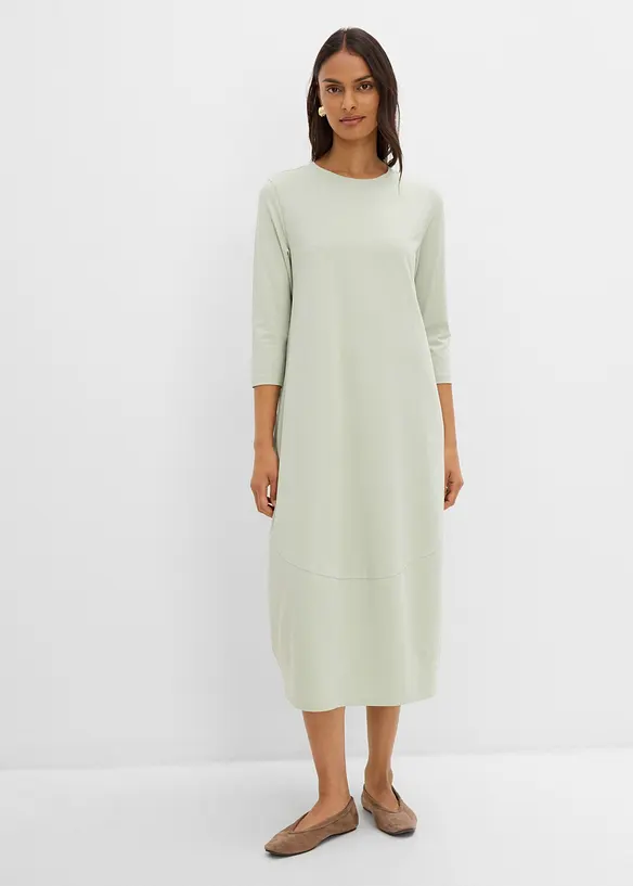 Shirtkleid aus elastischem Baumwoll-Mix in grün von vorne (Totalaufnahme) - bonprix Shirtkleid aus elastischem Baumwoll-Mix in grün von vorne (Totalaufnahme) - bonprix