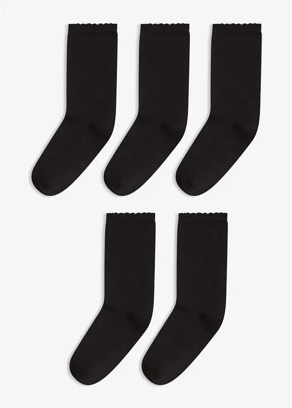 Socken mit Bio-Baumwolle (5er Pack) in schwarz von vorne - bonprix