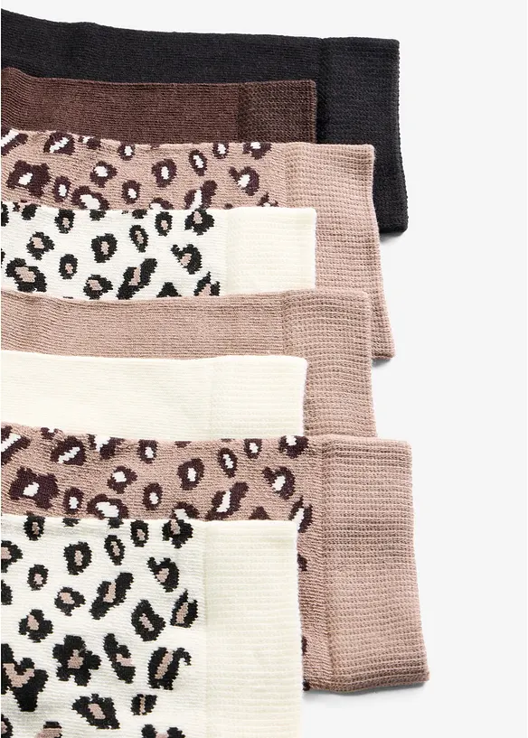 Socken mit Bio-Baumwolle (8er Pack) in braun - bonprix