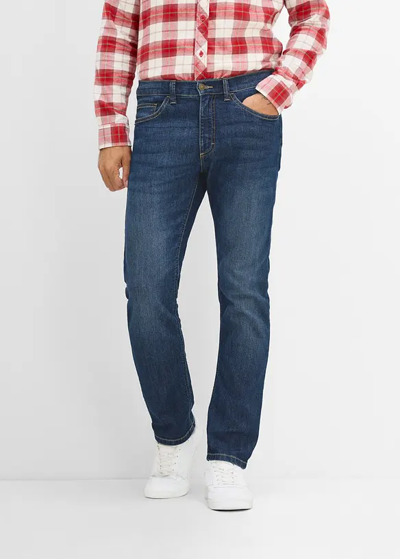 Leichte Regular-Fit-Jeans, Straight in blau von vorne - bonprix