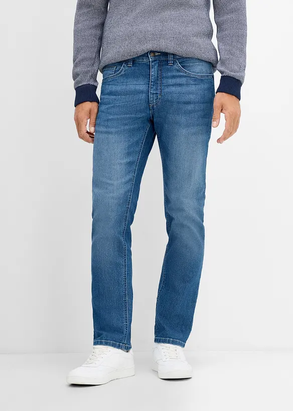 Leichte Regular-Fit-Jeans, Straight in blau von vorne - bonprix