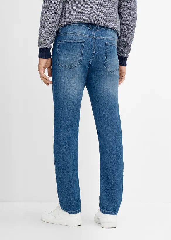 Leichte Regular-Fit-Jeans, Straight in blau von hinten - bonprix