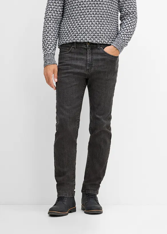Leichte Classic-Fit-Jeans, Straight in schwarz von vorne - bonprix
