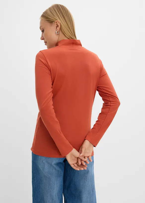 Figurbetontes Langarmshirt in braun von hinten (im Anschnitt) - bonprix