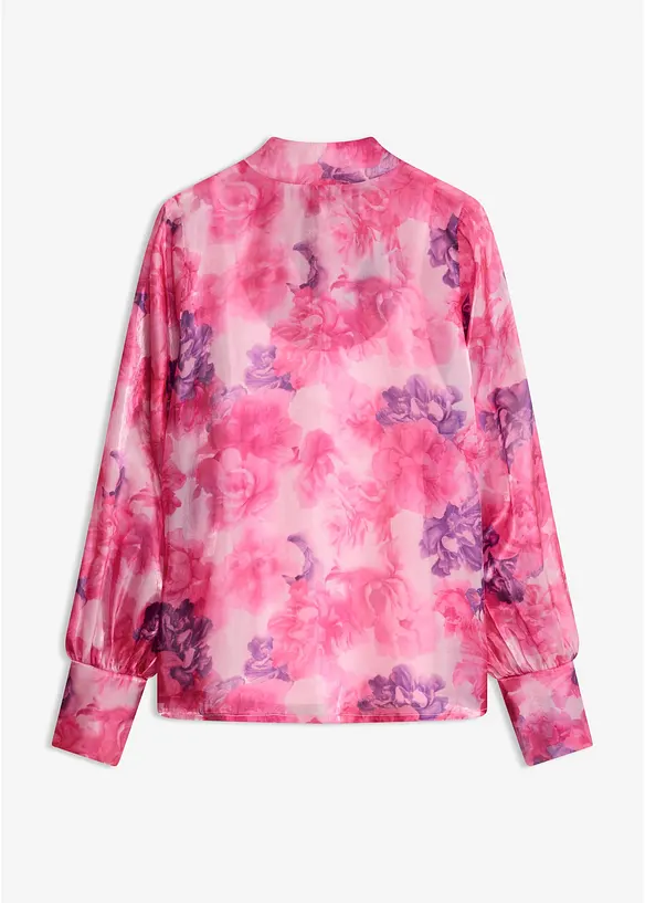 Schluppenbluse in lila von vorne - bonprix