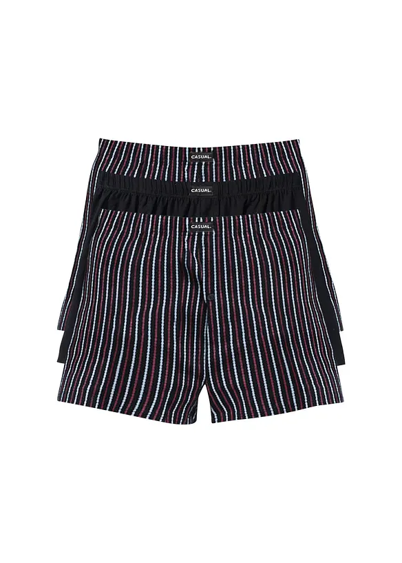 Lockere Jersey Boxershorts aus Baumwolle (3er Pack) in schwarz - bonprix