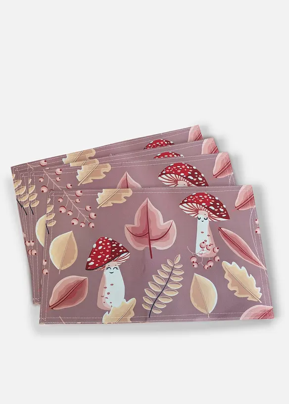 Tischsets mit Herbst Motiv (4er Pack) in braun von vorne - bonprix
