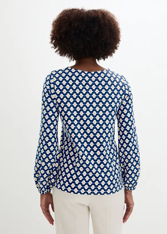 Langarmshirt in blau von hinten (im Anschnitt) - bonprix