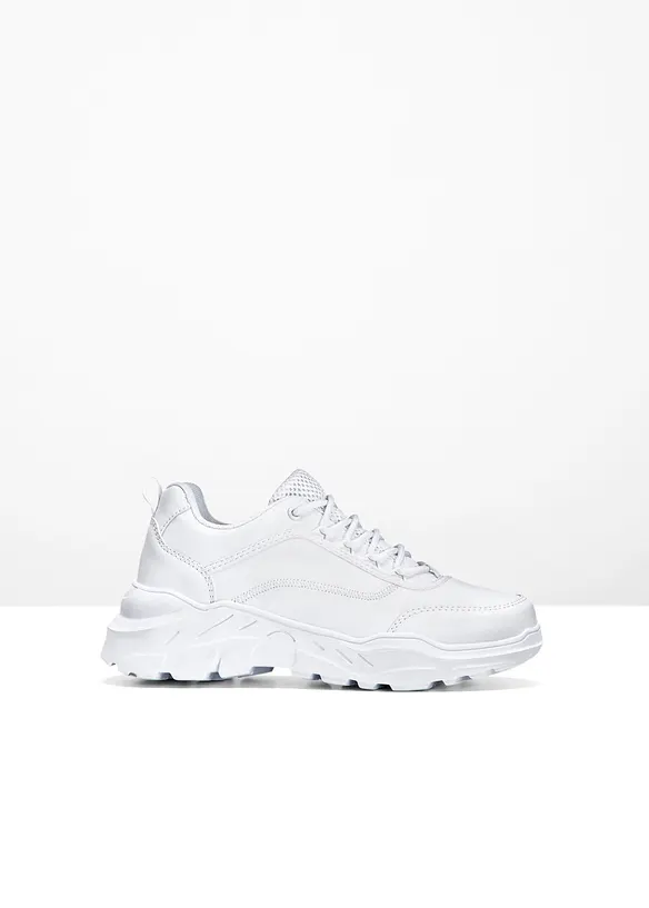 Chunky Sneaker mit leichter Sohle in weiß von vorne - bonprix